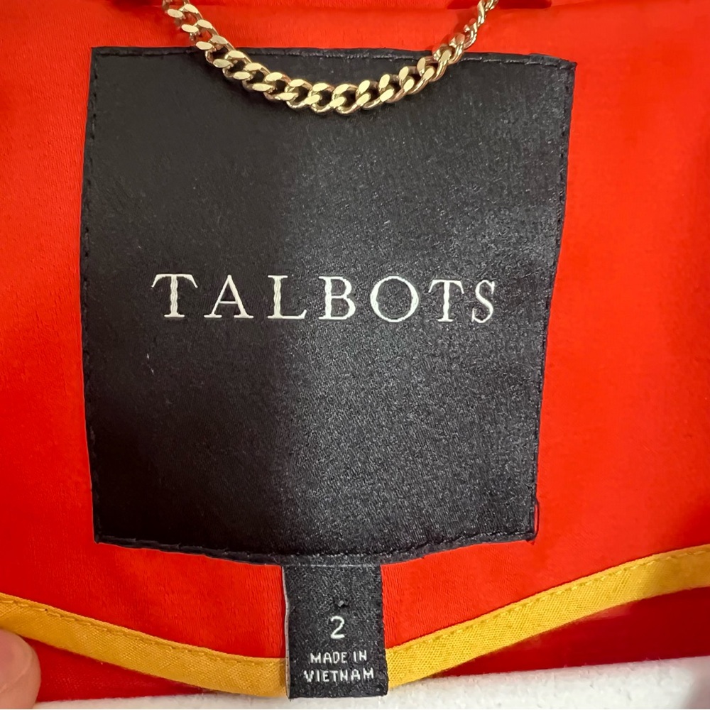 Talbots Orange Light Weight Rain Jacket Trenchcoa… - image 4